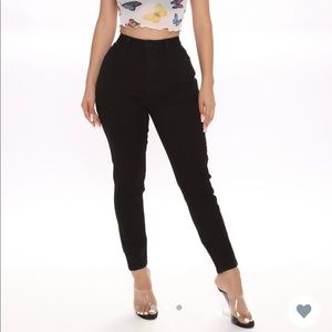 Fashion Nova High Rise Skinny Jeans - Black
